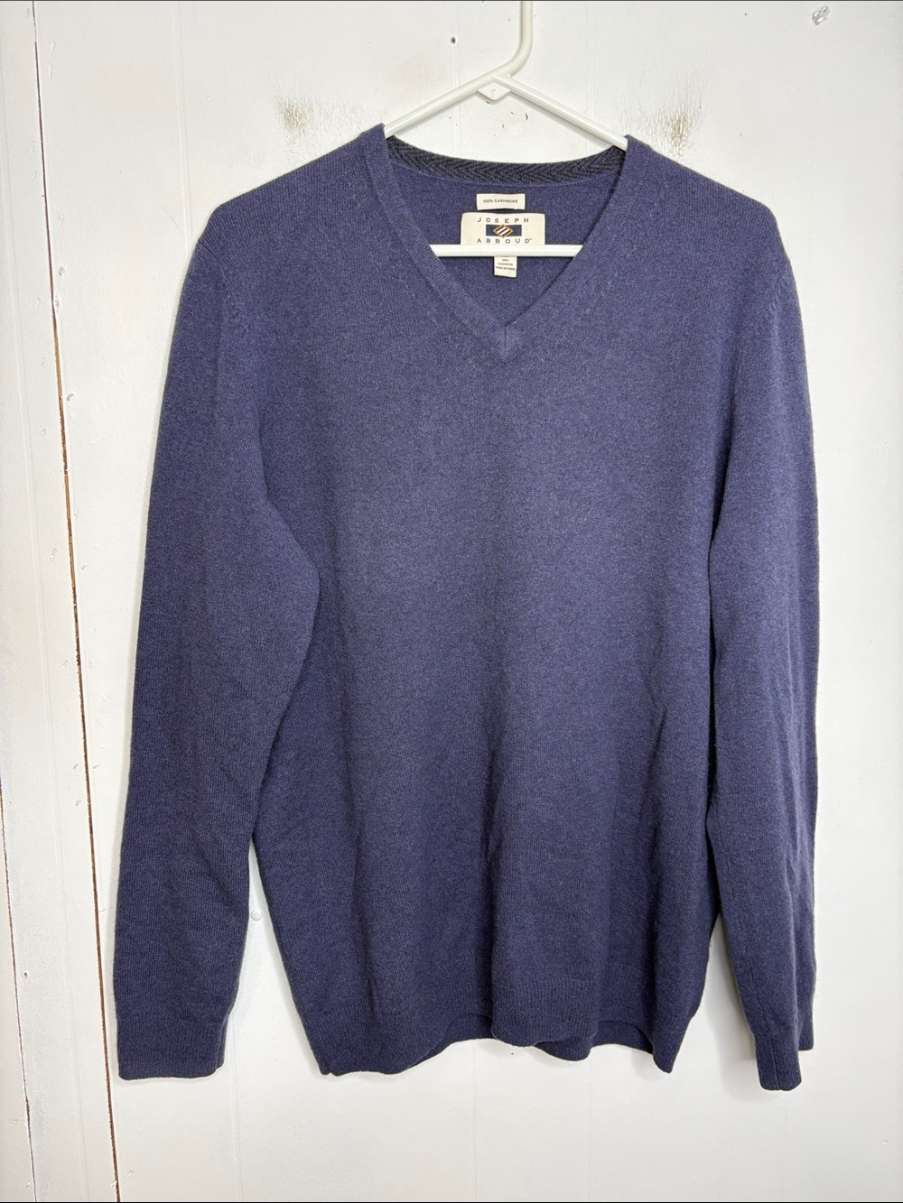 Joseph Abboud Sweater Mens Medium Cashmere V Neck Pullover Classic Preppy